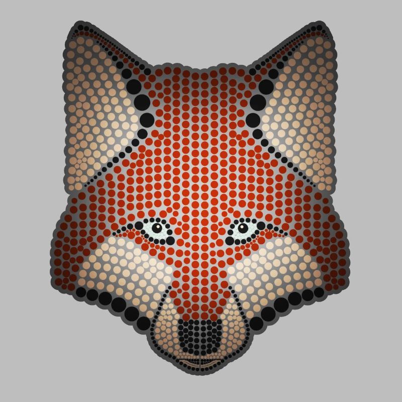 Conception d'animal de la forêt de renard parsemée de tête d'animal