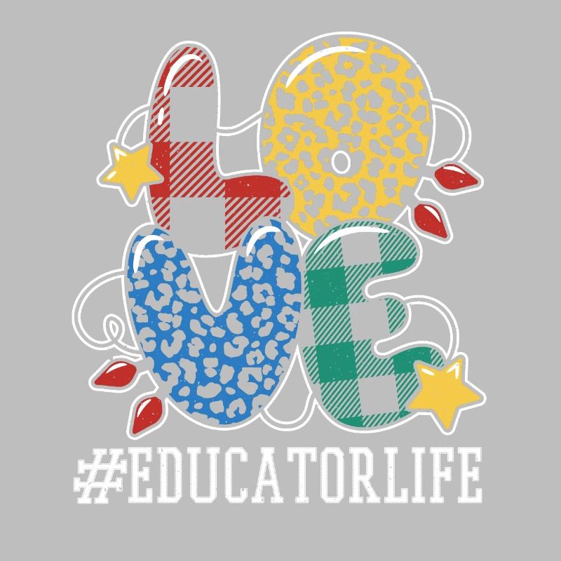 Pattern Teacher Educator Student Love Christmas