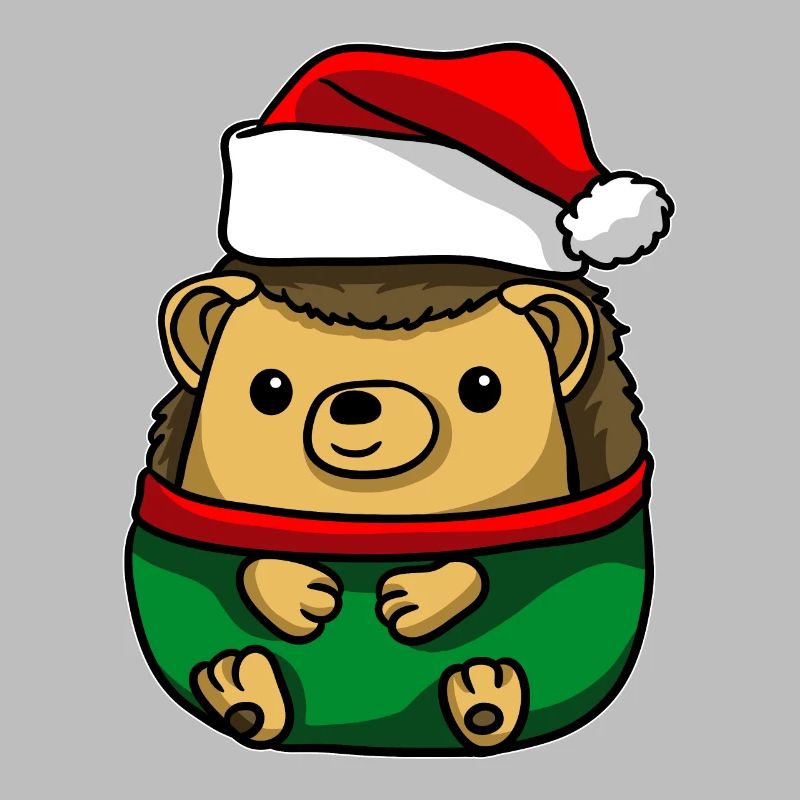 Hérisson avec pull de Noël