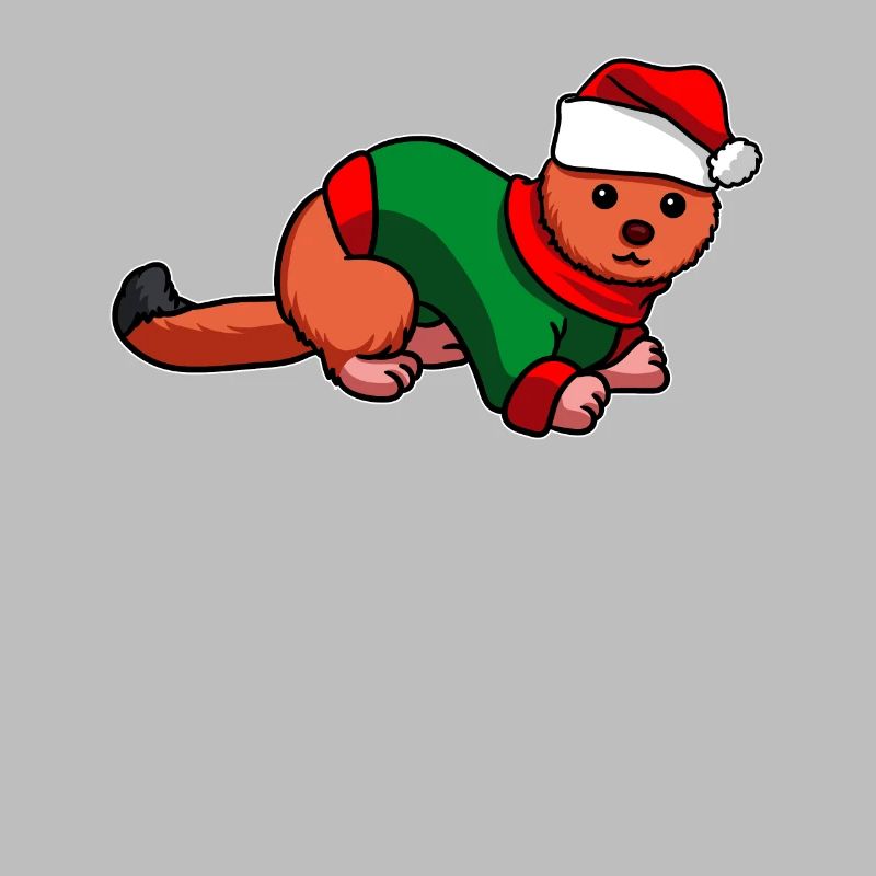 Belette avec pull de Noël