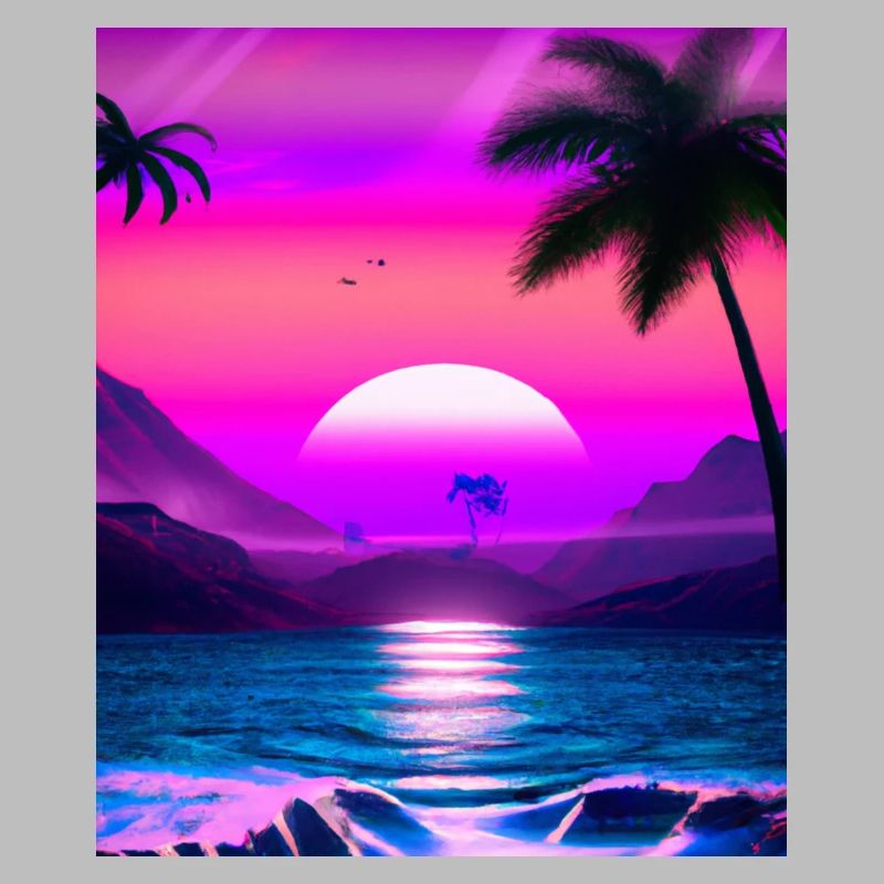 Synthwave Sun Hawaii Vaporwave Esthétique