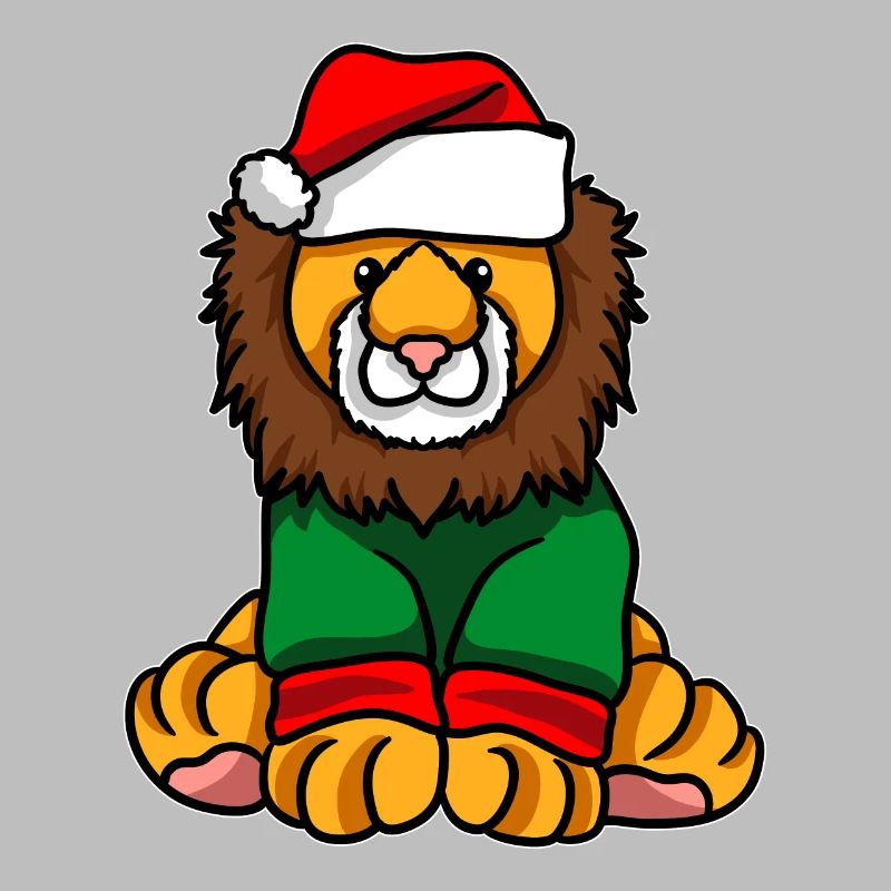 Lion avec pull de Noël