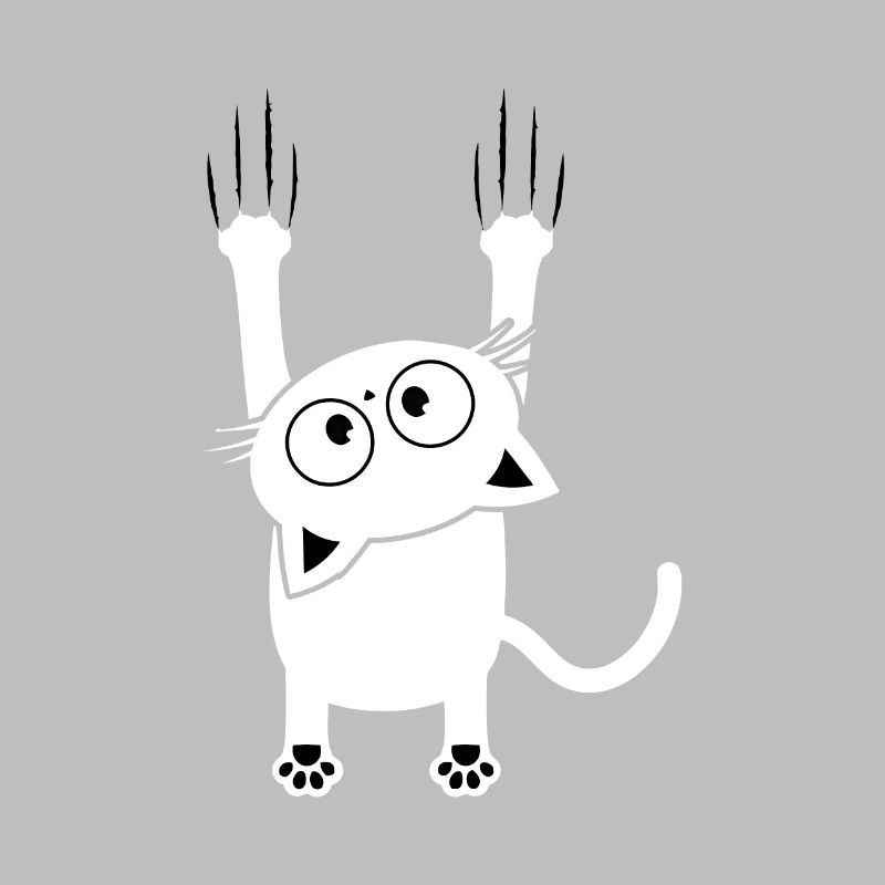 Cat falls scratch kitten