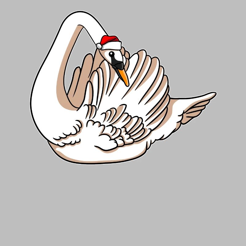 Cygne avec pull de Noël