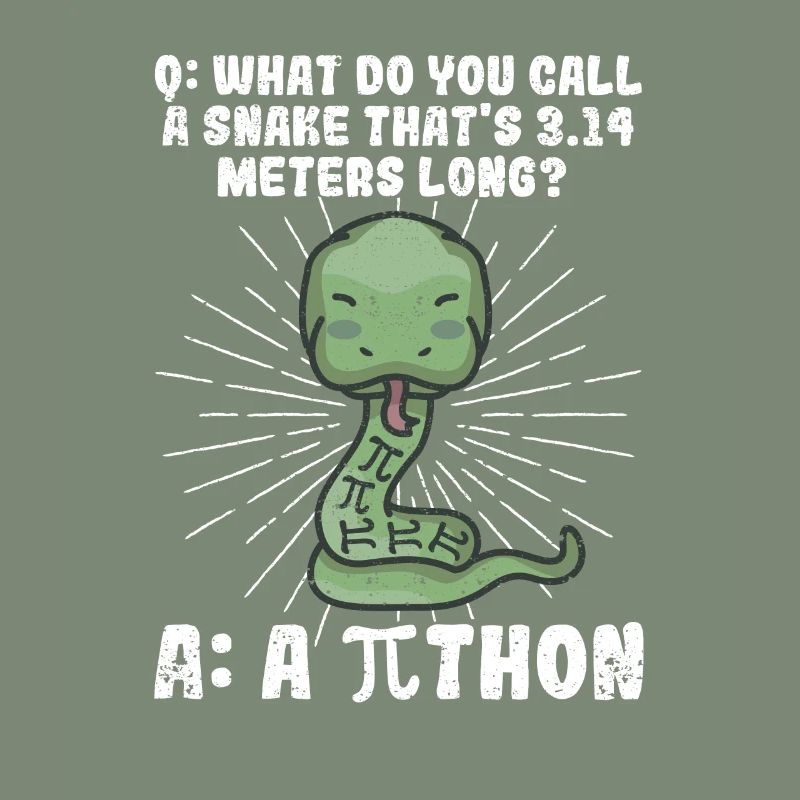 Python Schlange Pithon Pi Tag Symbol lustig Mathe