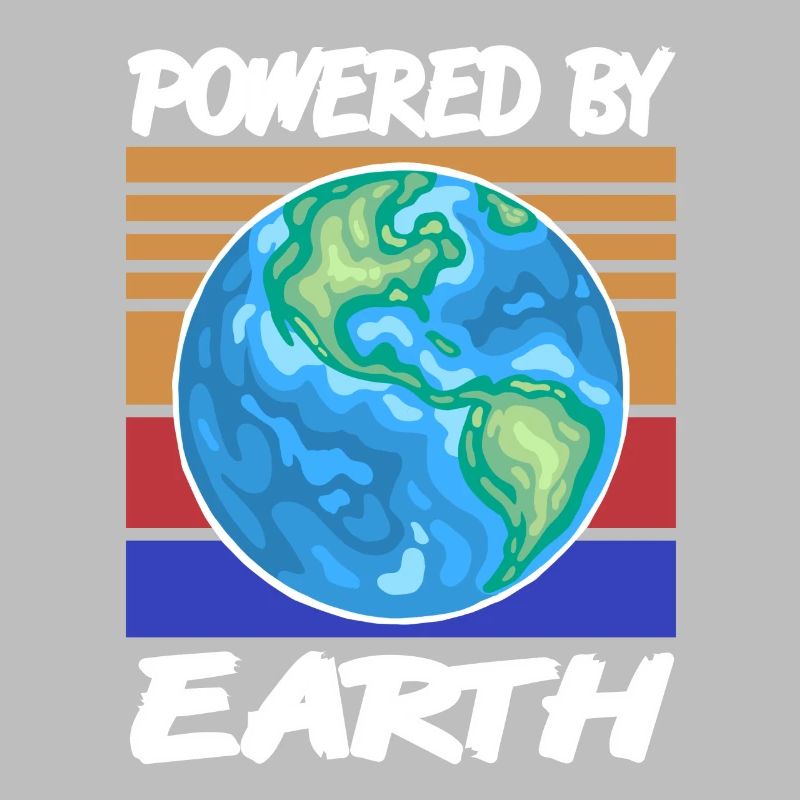 Powered By EARTH Retro Solar System Planet Designs