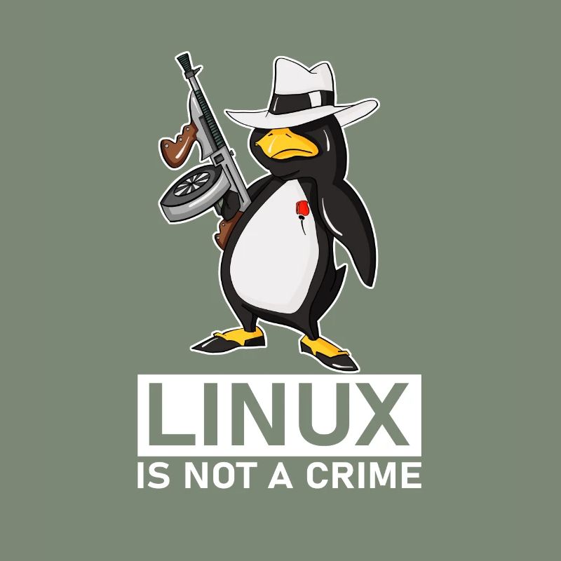 Linux is Not A Crime Linux Tux Penguin