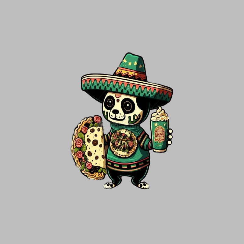 Panda mignon mangeant des tacos Panda mexicain Taco ours