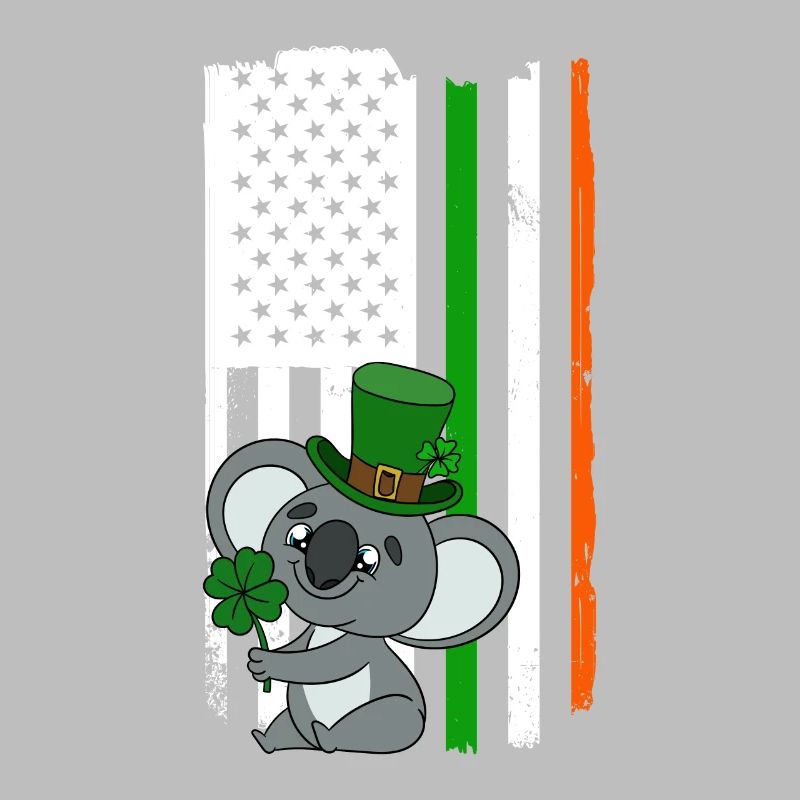 Mignon koala avec chapeau Saint-Patrick
