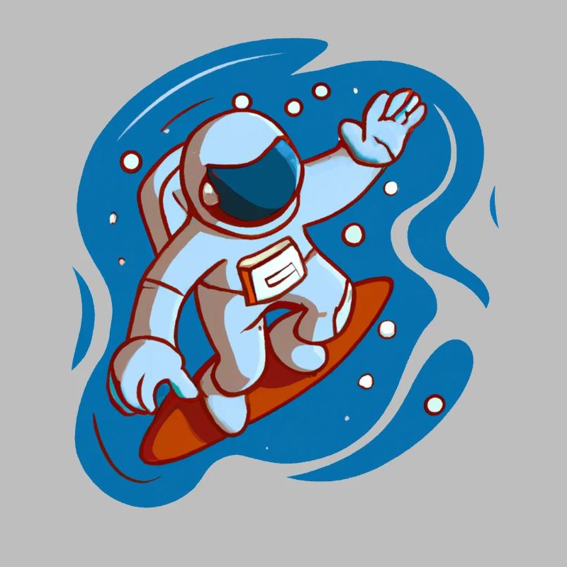astronaute surf dans l'espace