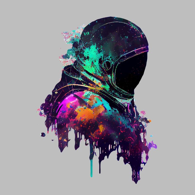 Outer Space Drippin Paint Art Fun Spaceman