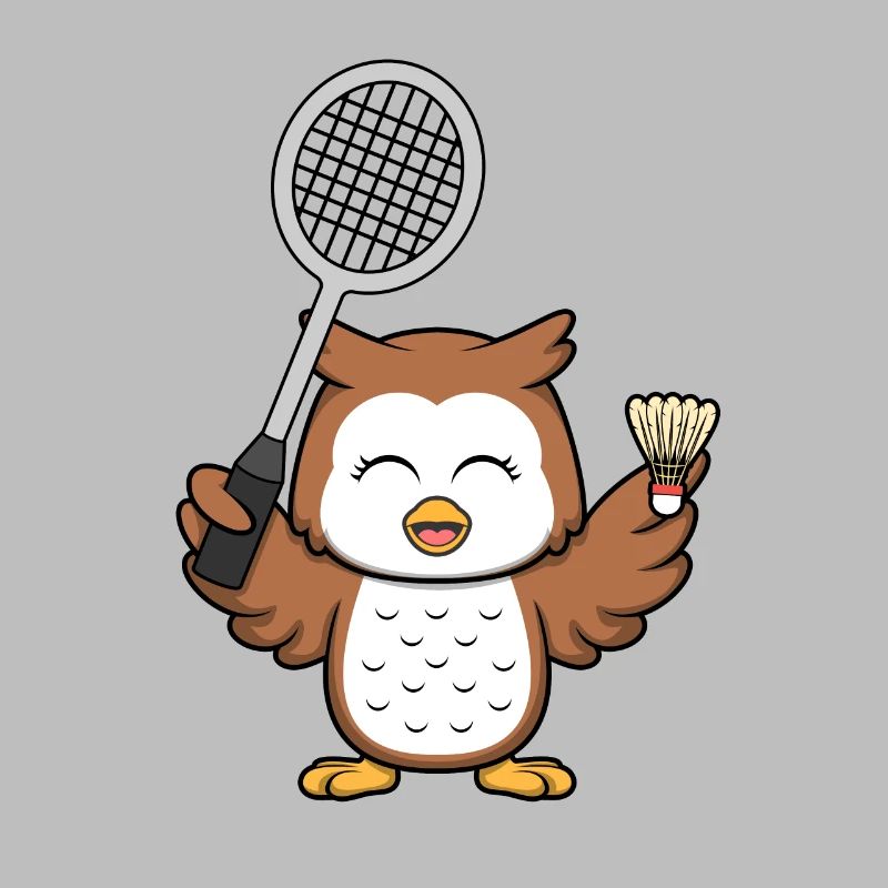 Badmintonschläger Eule Playing Badminton Hobby