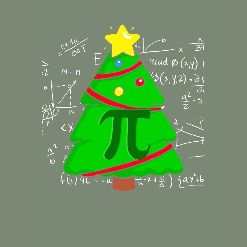 Pi Math Arbre de Noël Mathématicien Mathématiques