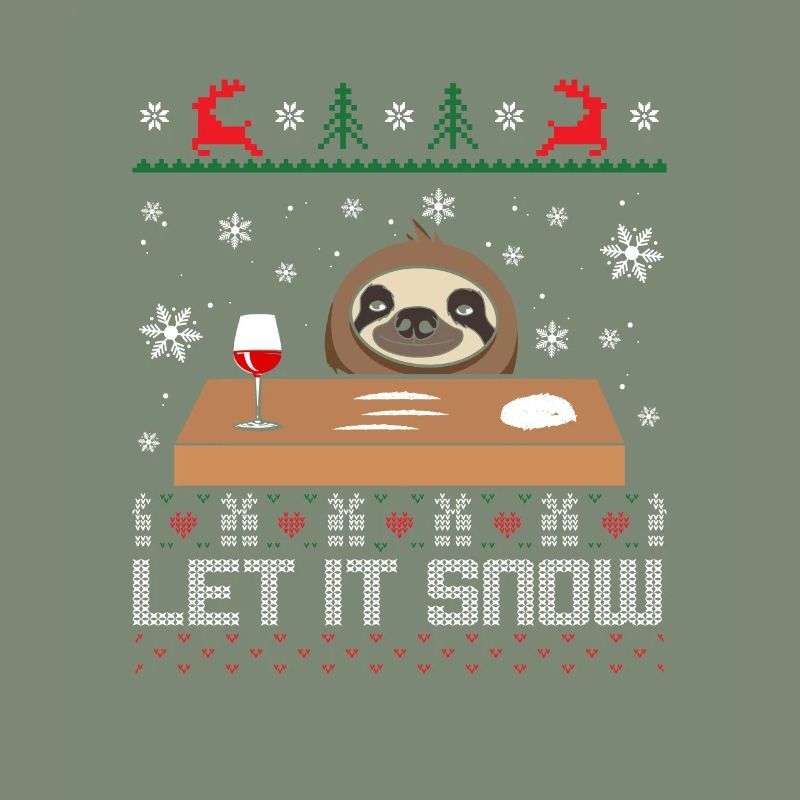 Let It Snow Sloth Pull moche