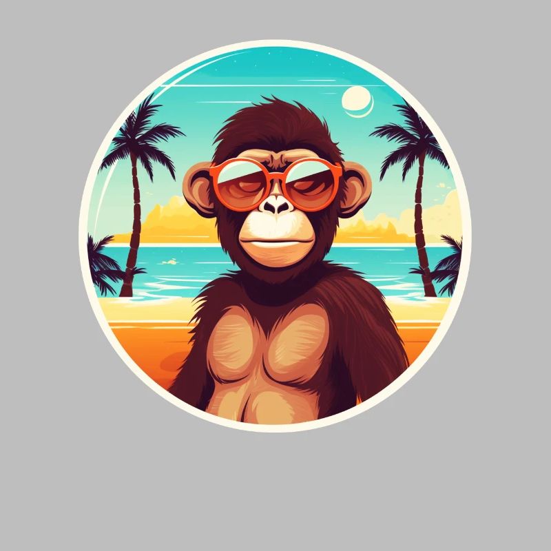 Surf, sable et singe: tee de plage tendance pour Summe