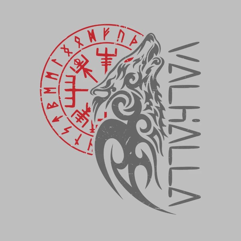 Valhalla Wolf Odin Compass