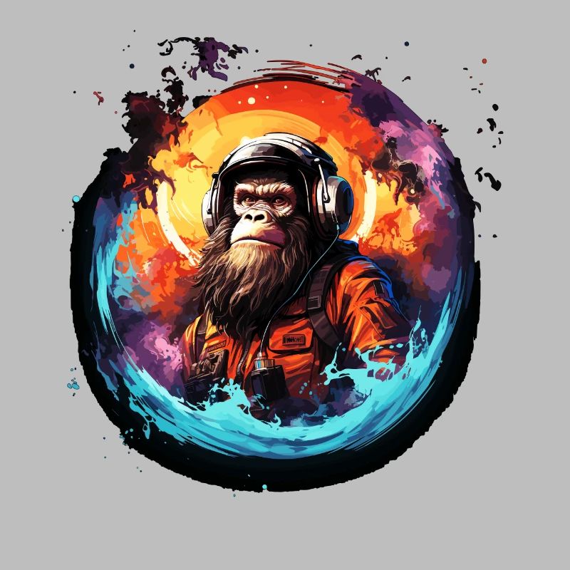 Astronaut Gorrilla - Outer Space Universe Monkey,
