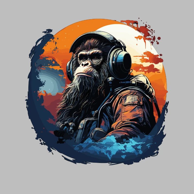 Cooler Affe mit Kopfhörer - Ape, Monkey Graphics