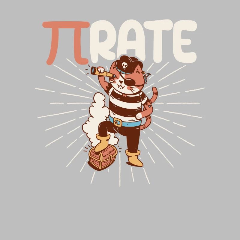 Drôle Pi Day Math Science Chat Pirate