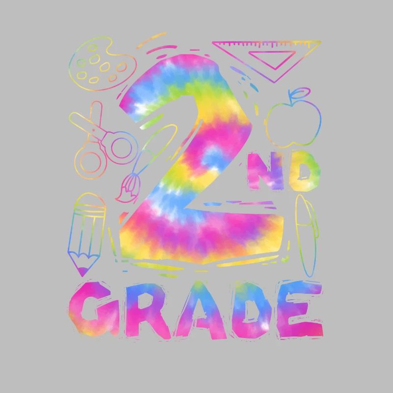 Tie Dye 2nd Grade Second Typography Team Student