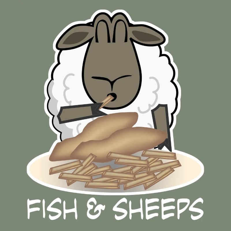 Sheep eats Fish and Chips Shepherd