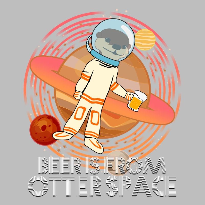 Loutre dans l’espace avec de la bière