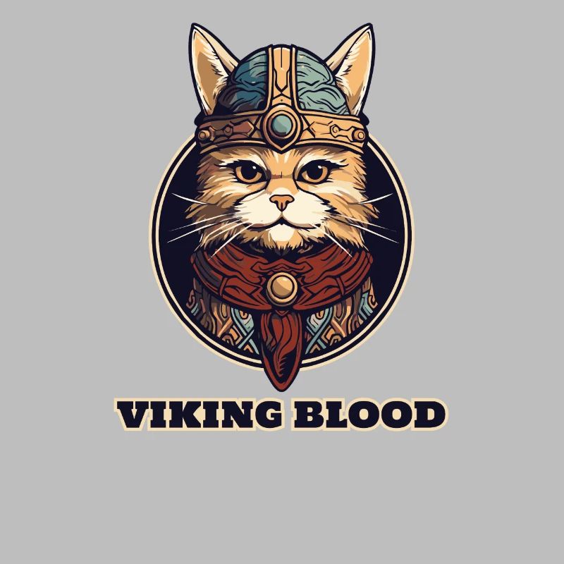 Wikingerkatze mit Wikingerhelm und Wikingerblut
