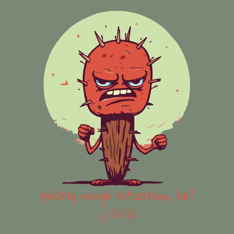 Situation difficile et épicée, un cactus en difficulté