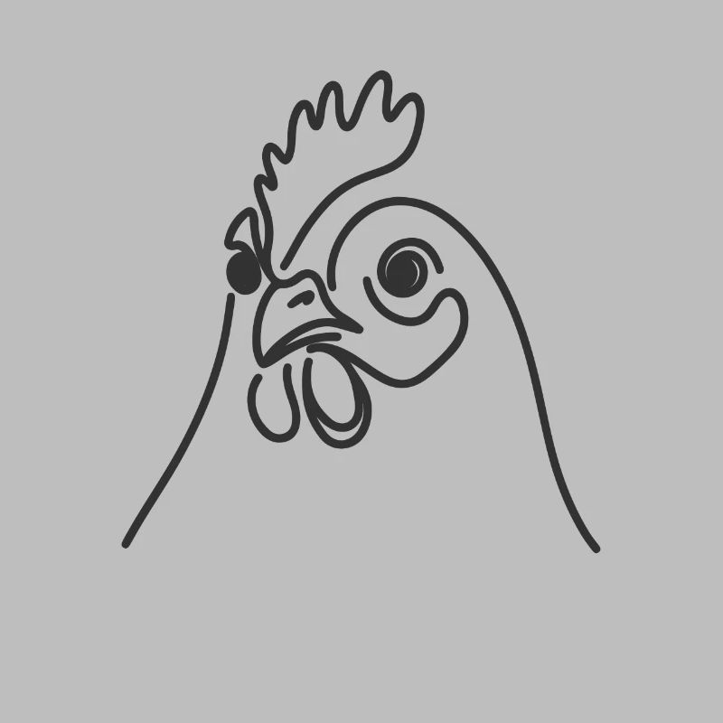Line Art Dad Mom - Chicken