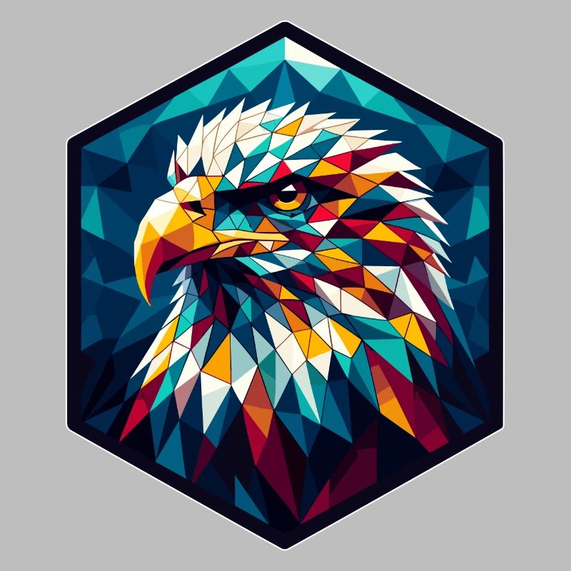 Pygargue à queue blanche dans la représentation polygonale