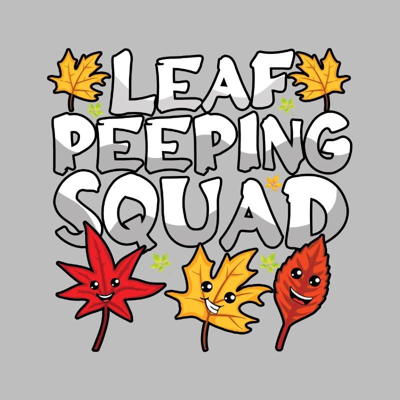 Leaf Peeping Squad Mignon Kawaii Feuillage Leaf Peeper