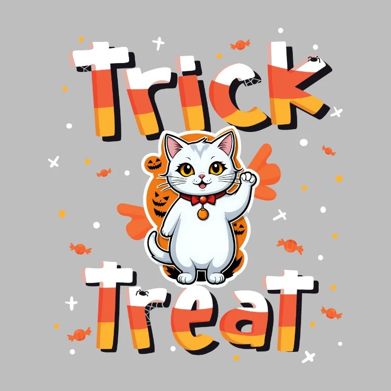 Liebenswerte Katze Süßes oder Saures Halloween