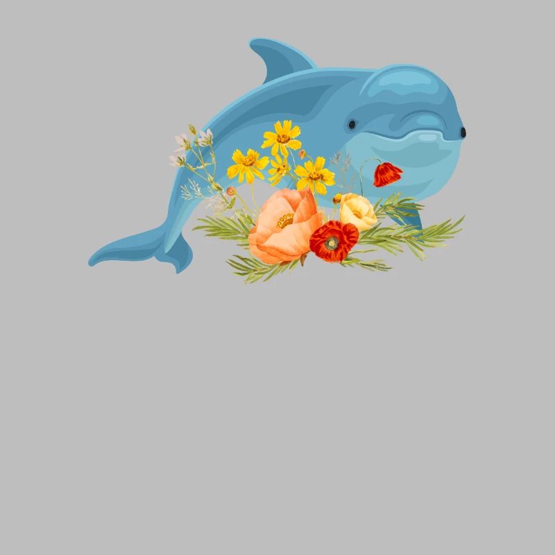 Dauphin avec de belles fleurs