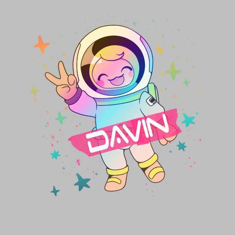 DAVIN - Beau nom de garçon avec astronaute mignon