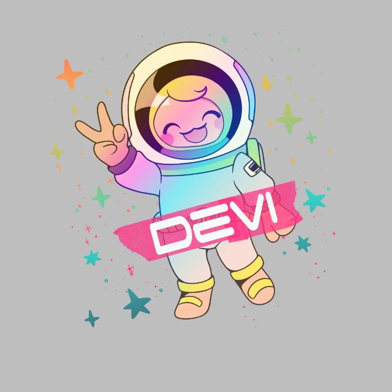 DEVI - Beau nom de garçon avec astronaute mignon