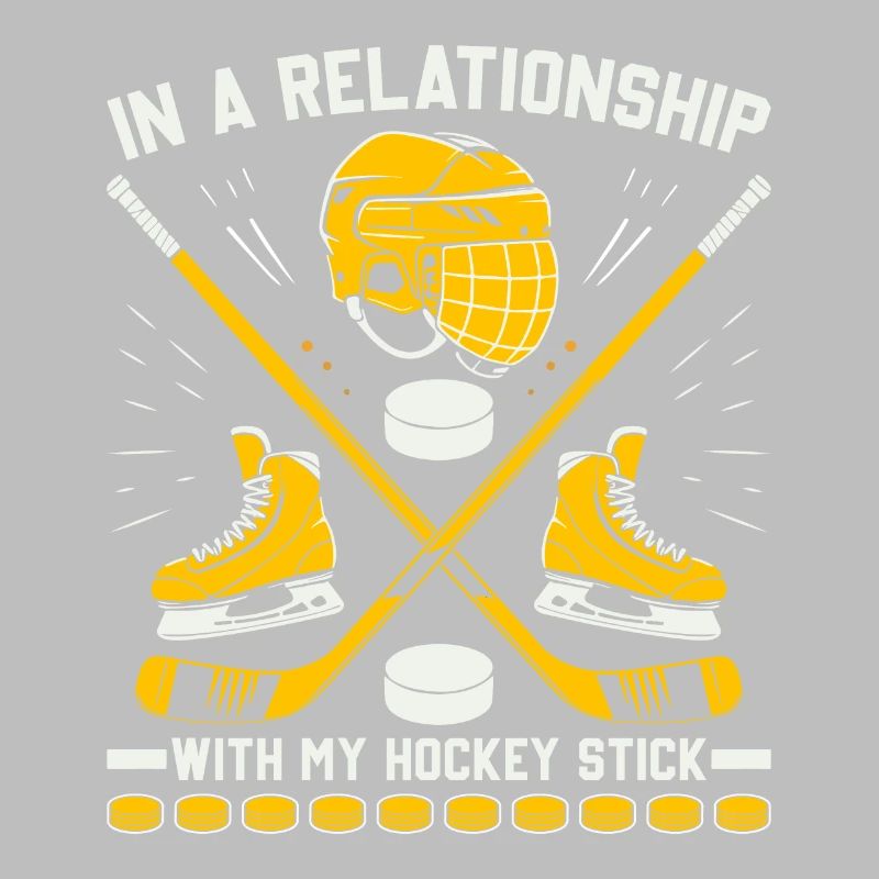 Dans une relation avec mon bâton de hockey.