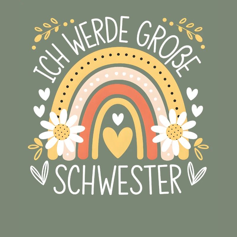 Ich Werde Große Schwester Regenbogen Boho