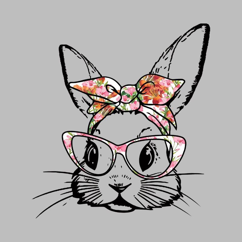 Easter bunny with floral pattern headband Easter