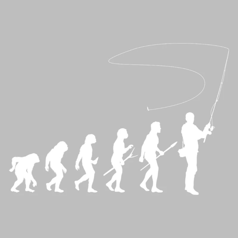 Evolution pêche, Darwin, pêcheur, humour, cadeau