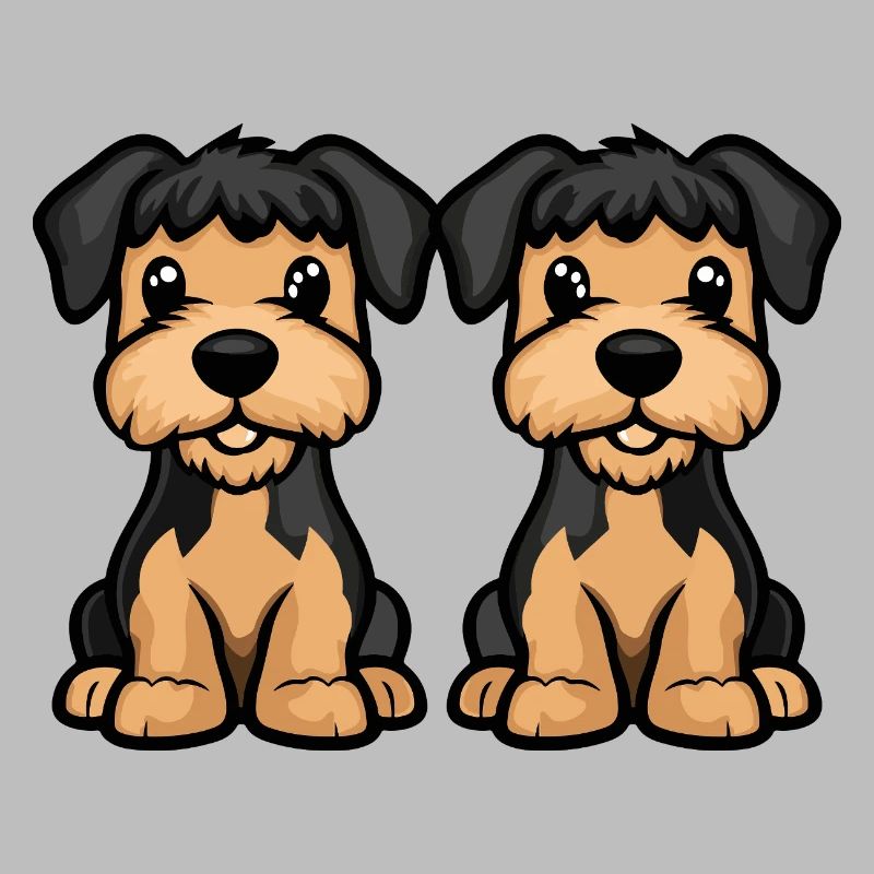 Airedale Terrier Hund Comic