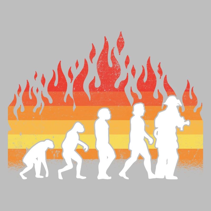Evolution Firefighter Retro Firefighter Profession