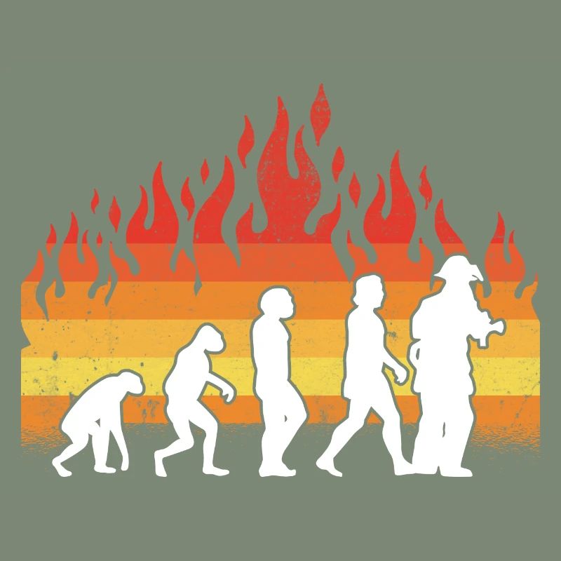 Evolution Firefighter Retro Firefighter Profession