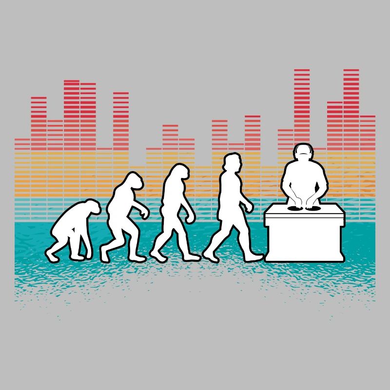 Evolution de l’homme DJ Techno Vinyle Rétro Vintage