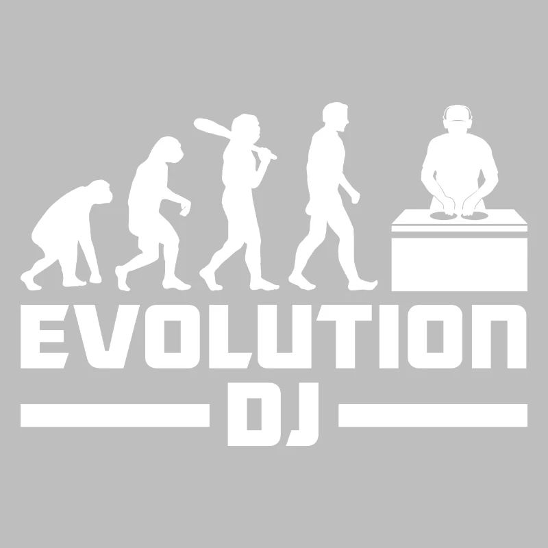 Evolution de l’homme DJ Techno Vinyle Rétro Vintage
