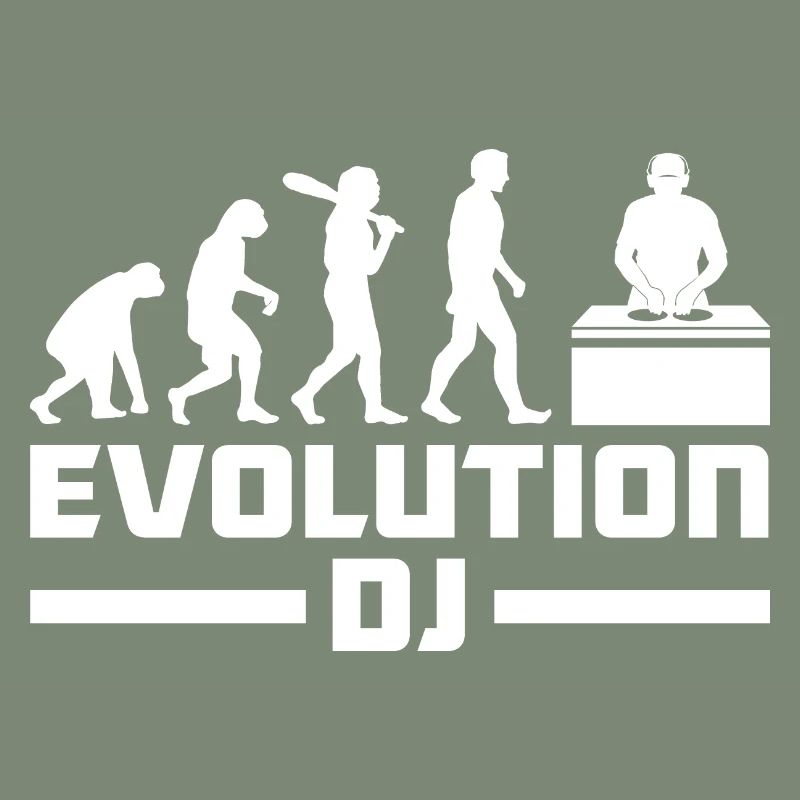 Evolution de l’homme DJ Techno Vinyle Rétro Vintage
