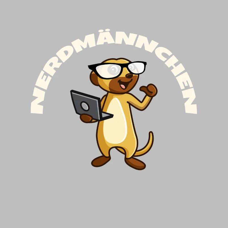 Nerd Erdmännchen mit Brille und Notebook Geschenk