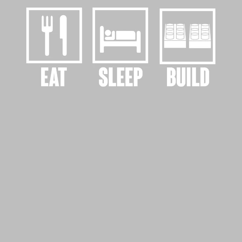Manger - dormir - bâtiment - bloc de construction - cadeau