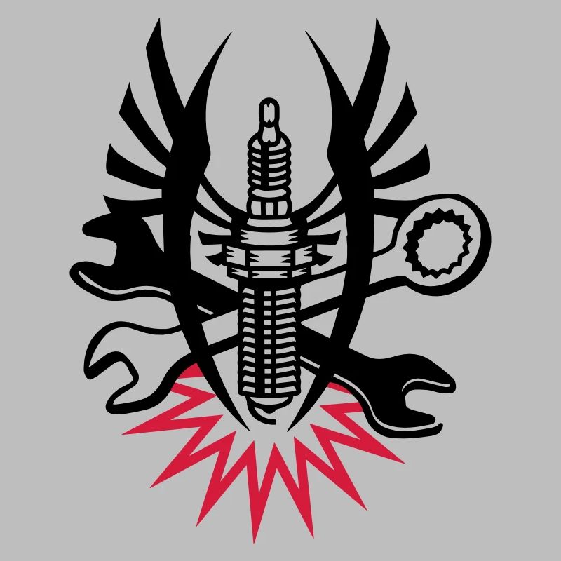 A spark plug with two wrenches