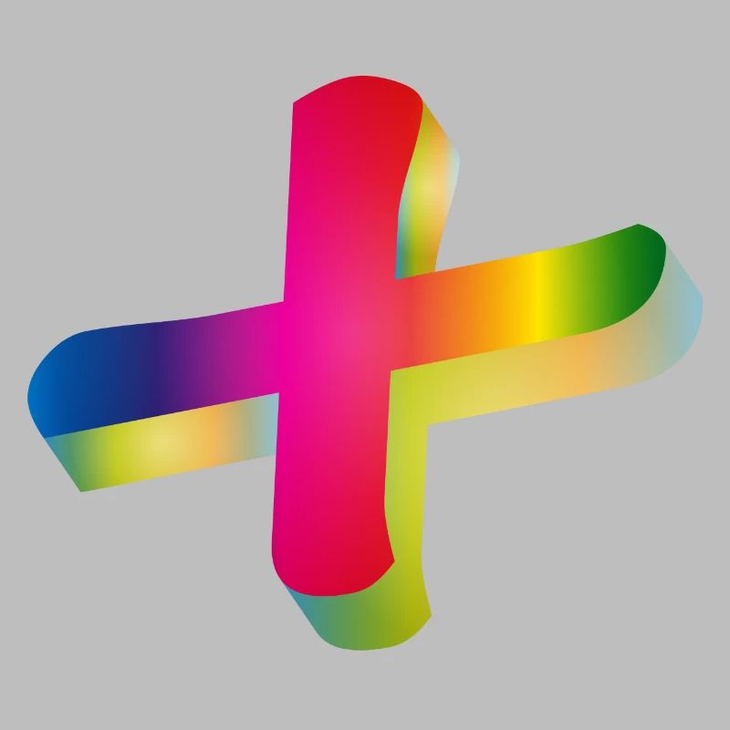 buntes Plus Zeichen in Regenbogenfarben
