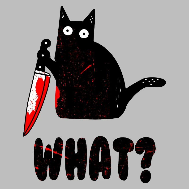 Chat quoi? Chemise drôle de chat noir, chat de chat de meurtre